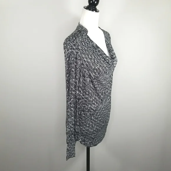 Vintage Tribal Women's Top Size M Long Sleeve Cowl Neck All Over Print - Picture 3 of 8